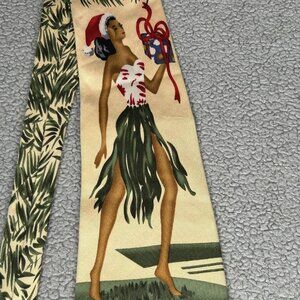 Tommy Bahama Tie Mens One Size Multicolor Hawaiian Christmas Pin Up Novelty Silk